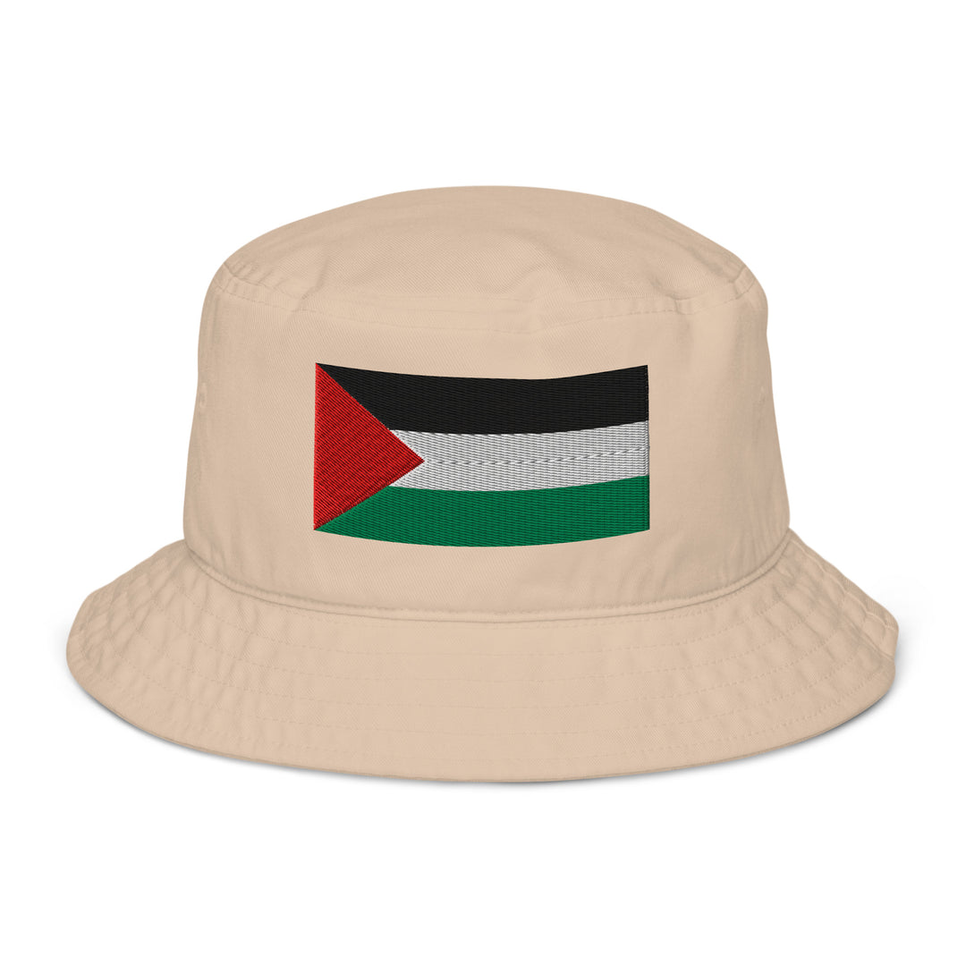 Palestine Flag - Organic Bucket Hat, Stone