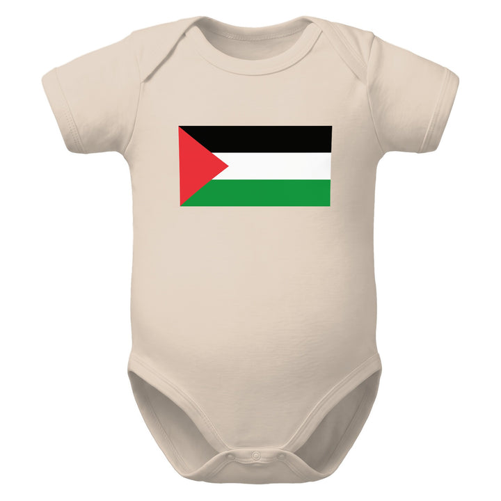 Palestine Flag - Organic Cotton Baby Bodysuit, Cotton Baby Bodysuit Organic Natural