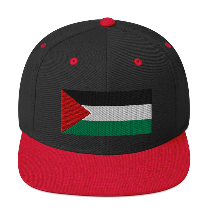 Palestine Flag - Snapback Hat, Snapback Black Red