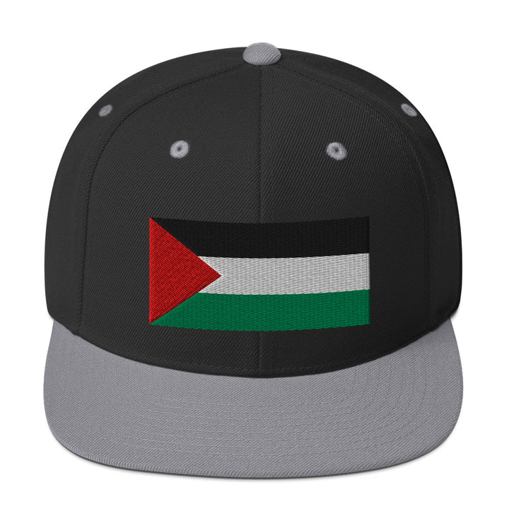 Palestine Flag - Snapback Hat, Snapback Black Silver