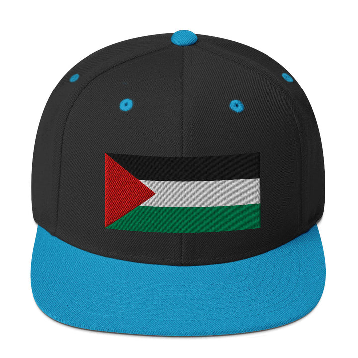 Palestine Flag - Snapback Hat, Snapback Black Teal