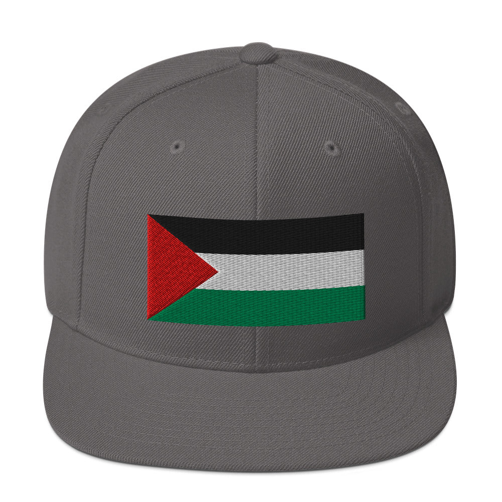 Palestine Flag - Snapback Hat, Snapback Dark Grey