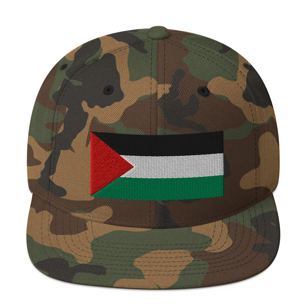 Palestine Flag - Snapback Hat, Snapback Green Camo