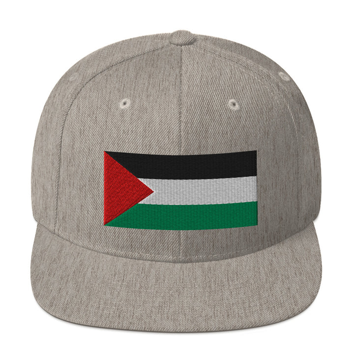 Palestine Flag - Snapback Hat, Snapback Heather Grey