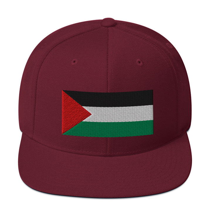 Palestine Flag - Snapback Hat, Snapback Maroon