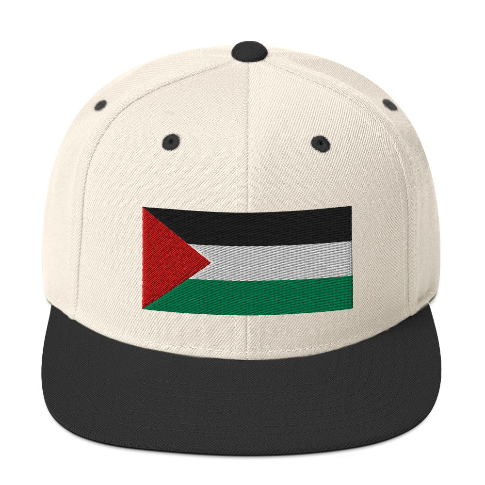 Palestine Flag - Snapback Hat, Snapback Natural Black
