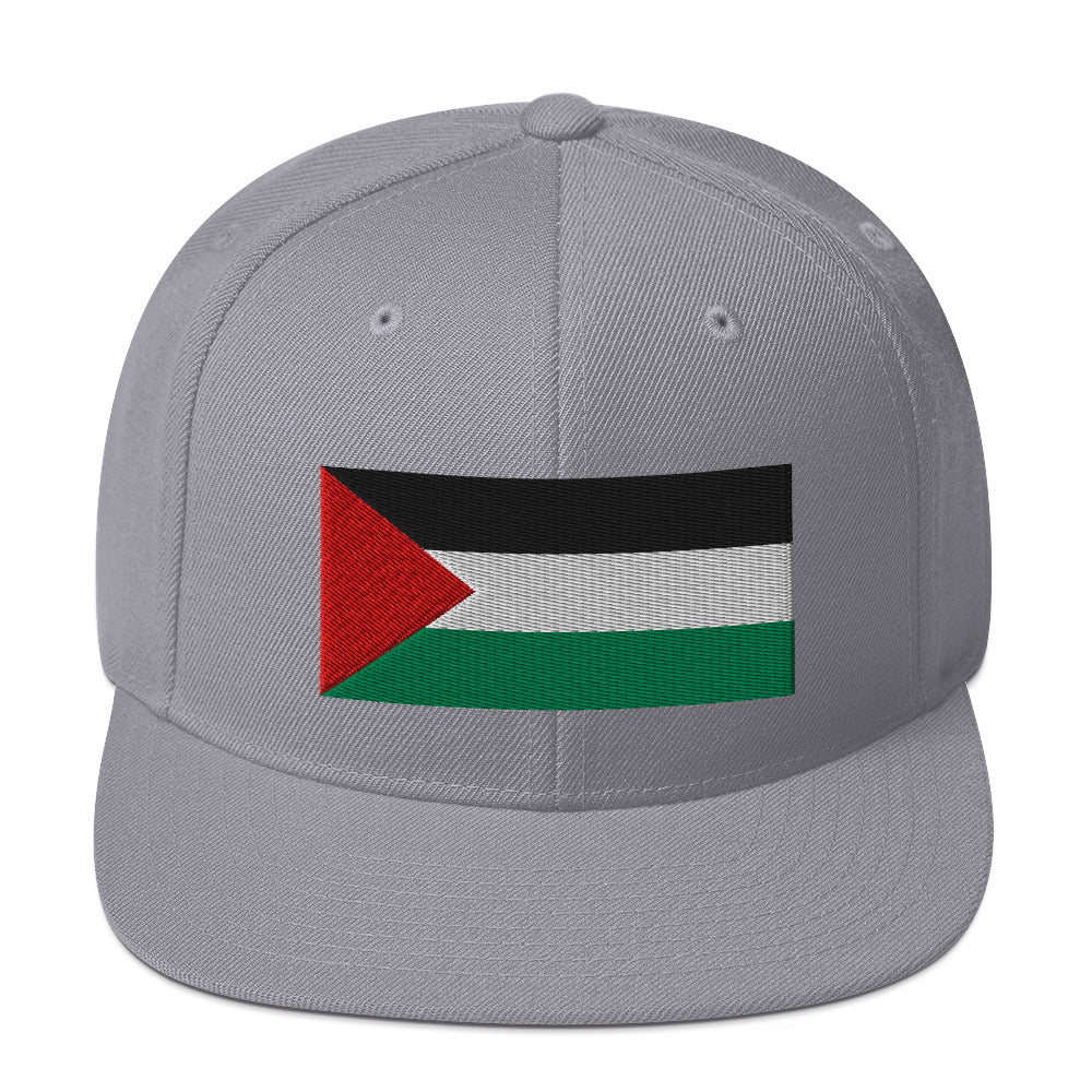 Palestine Flag - Snapback Hat, Snapback Silver