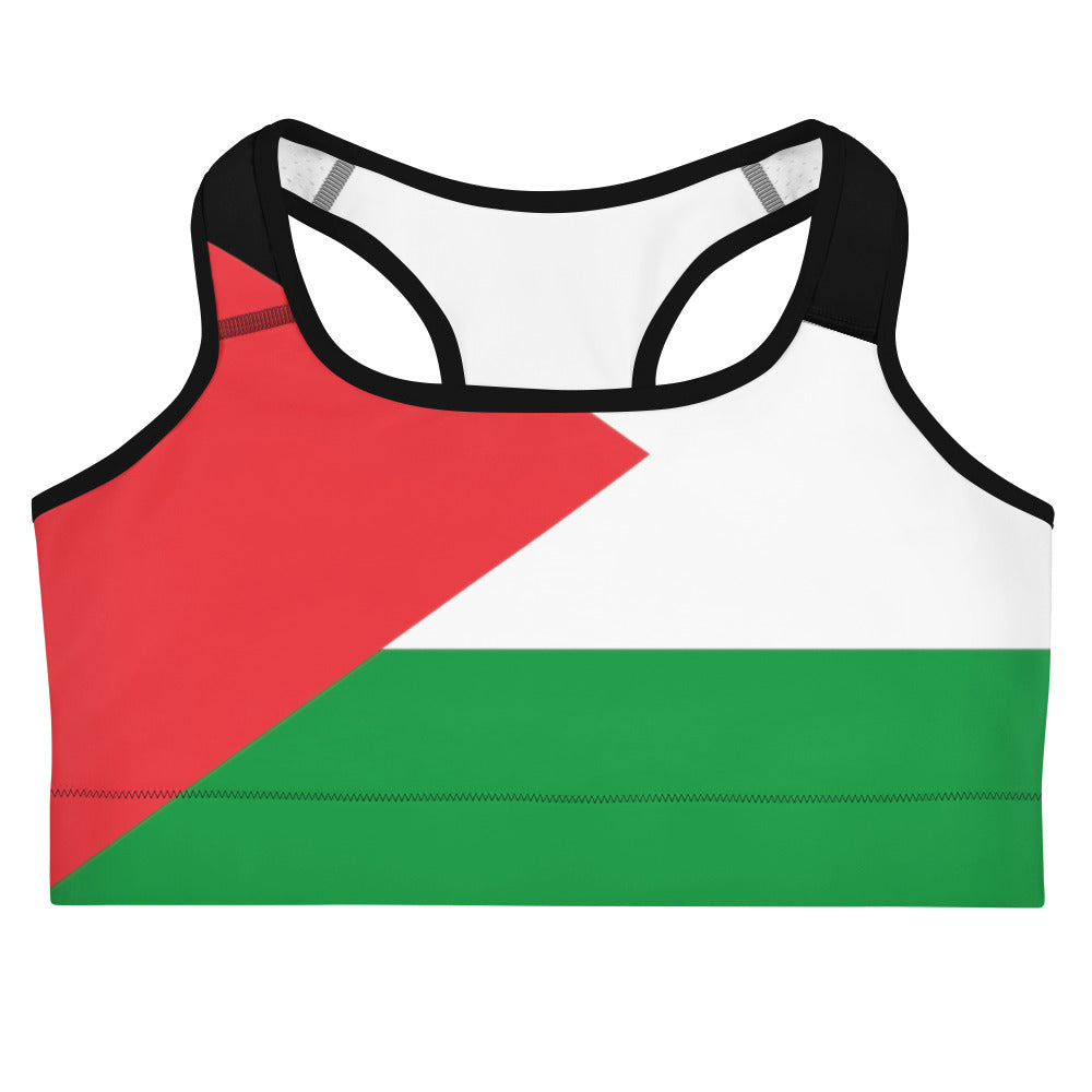 Palestine Flag - Sports Bra, Black