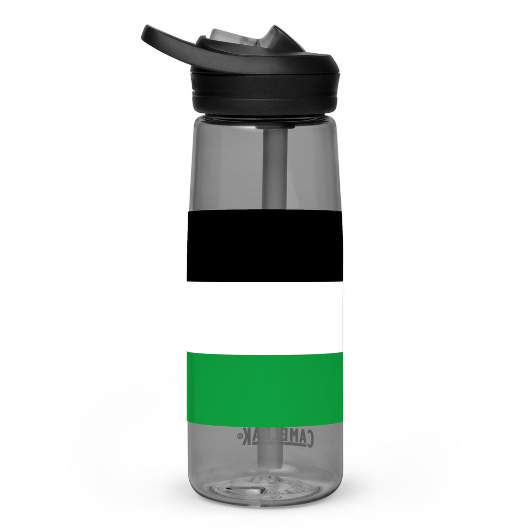 Palestine Flag - Sports Water Bottle, Charcoal