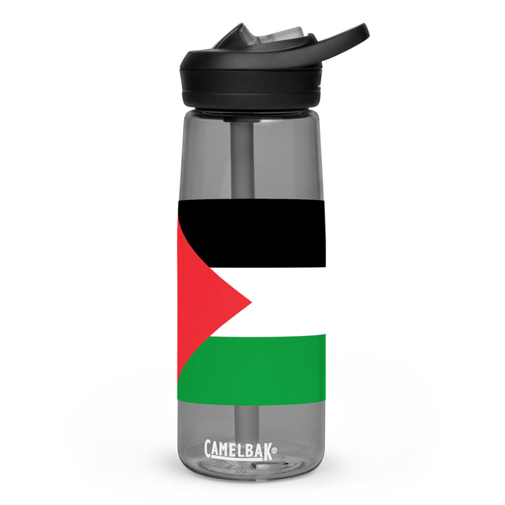 Palestine Flag - Sports Water Bottle, Charcoal