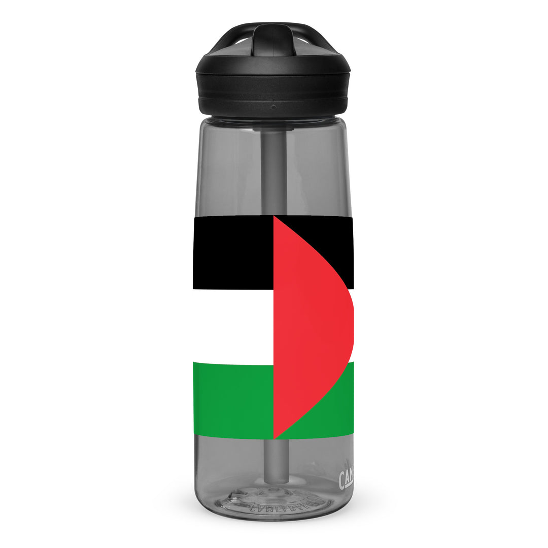 Palestine Flag - Sports Water Bottle, Charcoal