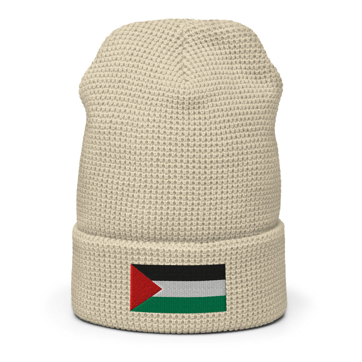 Palestine Flag - Waffle Beanie, Birch Front 2