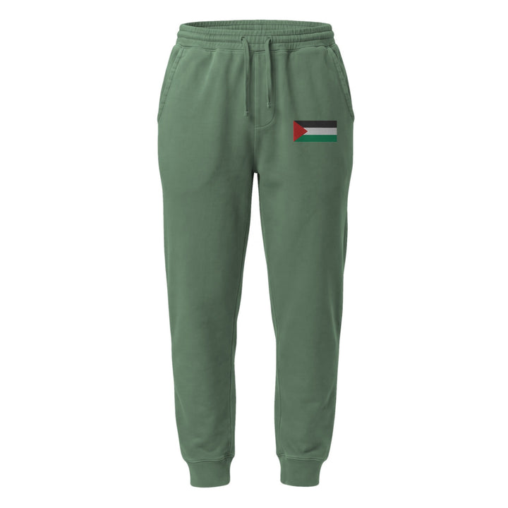 Palestine Flag - Women Pigment-Dyed Sweatpants, Pigment Dyed Sweatpants Pigment Alpine Green