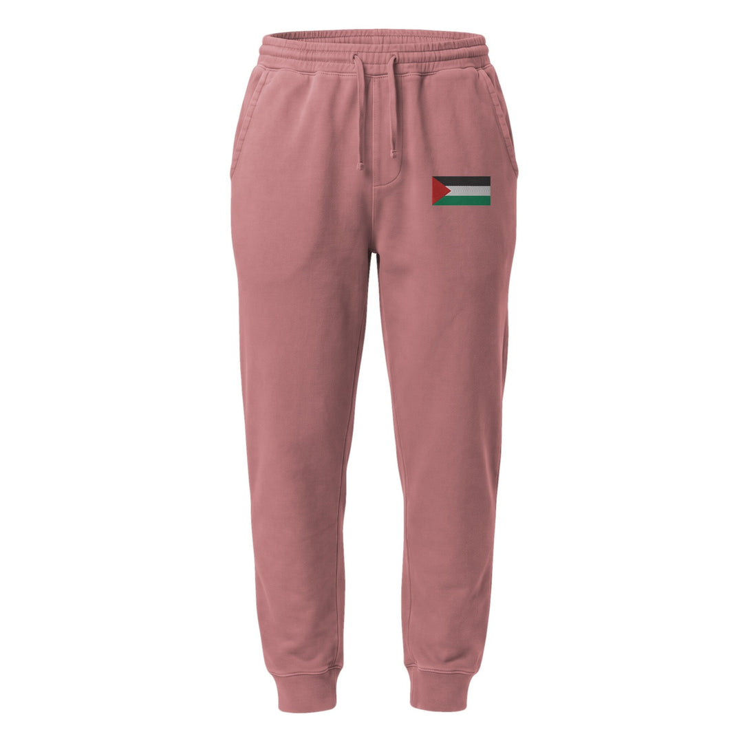 Palestine Flag - Women Pigment-Dyed Sweatpants, Pigment Dyed Sweatpants Pigment Maroon