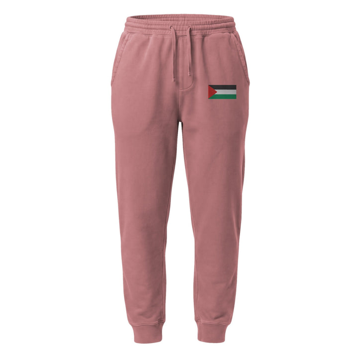 Palestine Flag - Women Pigment-Dyed Sweatpants, Pigment Dyed Sweatpants Pigment Maroon