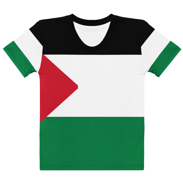 Palestine Flag - Women’s All-Over T-Shirt, Womens Crew Neck T Shirt White