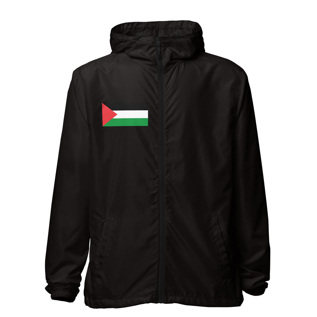 Palestine Flag - Women’s Lightweight Zip Up Windbreaker, Lightweight Zip Up Windbreaker Black