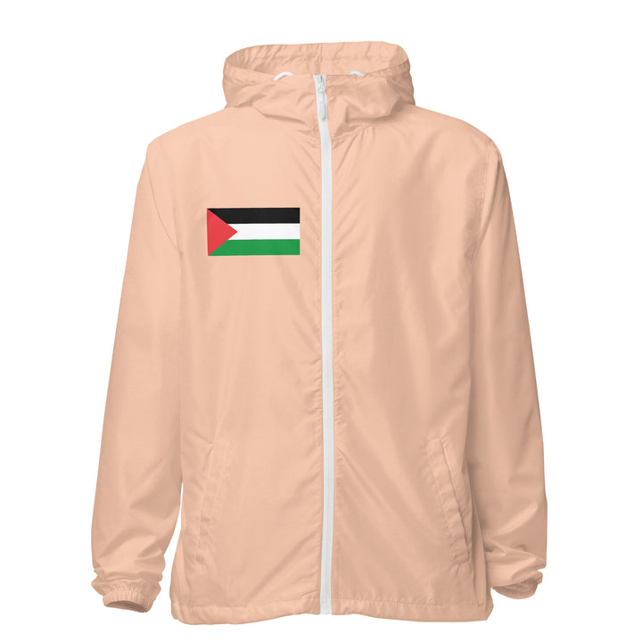 Palestine Flag - Women’s Lightweight Zip Up Windbreaker, Lightweight Zip Up Windbreaker Blush White Zipper
