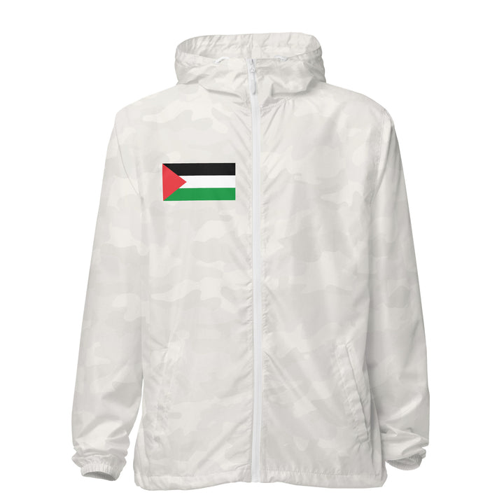 Palestine Flag - Women’s Lightweight Zip Up Windbreaker, Lightweight Zip Up Windbreaker White Camo