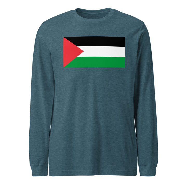 Palestine Flag - Women’s Long Sleeve Shirt, Heather Deep Teal