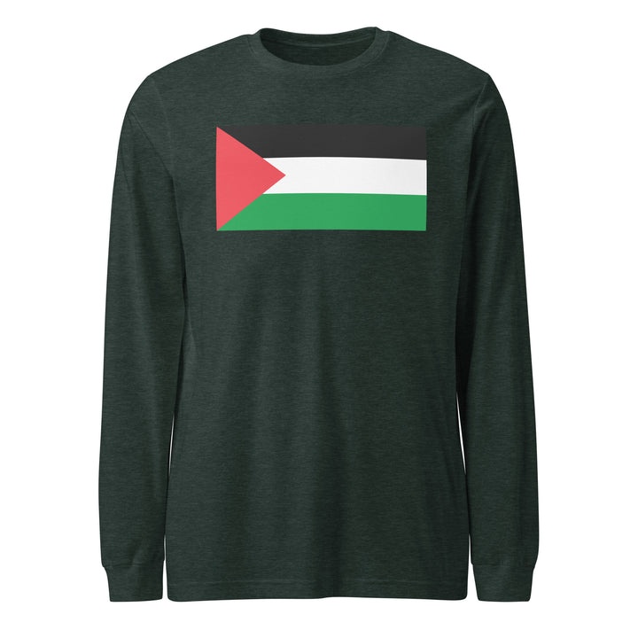 Palestine Flag - Women’s Long Sleeve Shirt, Heather Forest