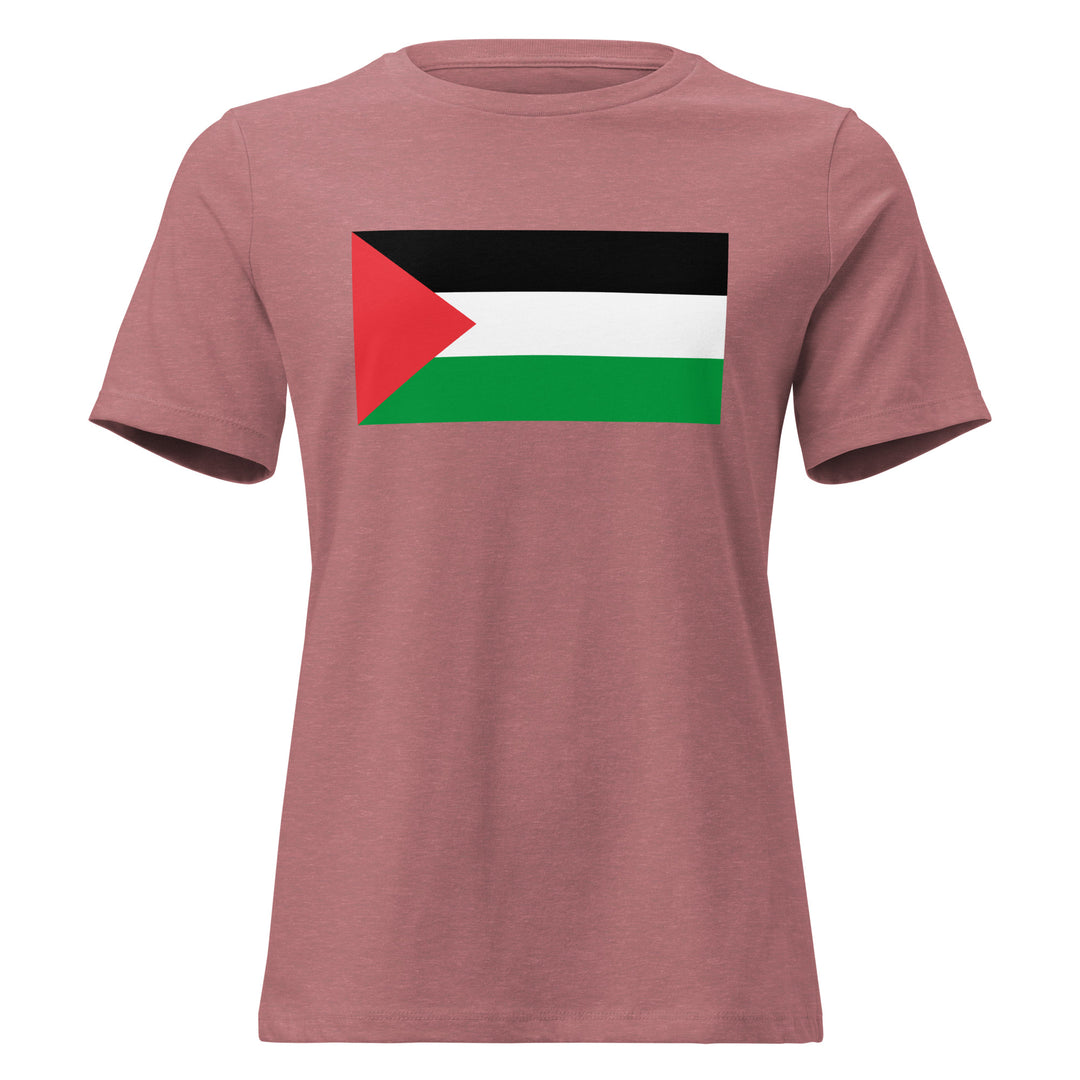 Palestine Flag - Women’s Relaxed T-Shirt, Womens Relaxed T Shirt Heather Mauve
