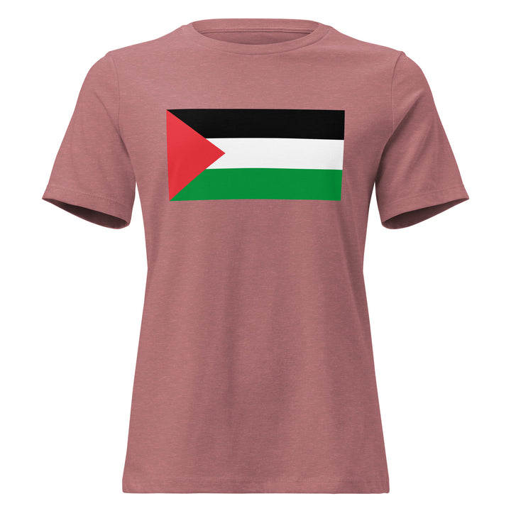 Palestine Flag - Women’s Relaxed T-Shirt, Womens Relaxed T Shirt Heather Mauve