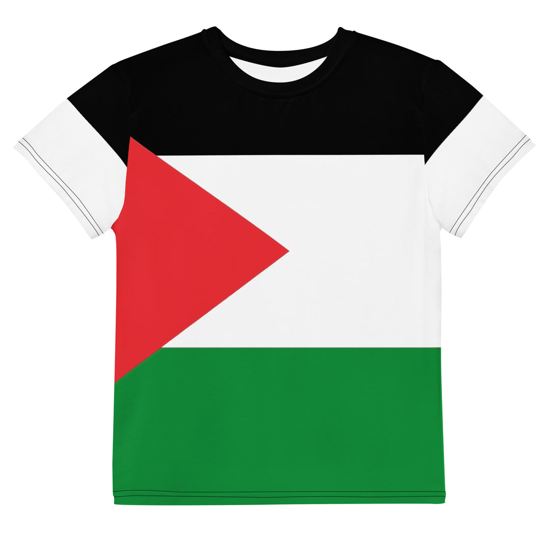 Palestine Flag - Youth Crew Neck T-Shirt, T Shirt White