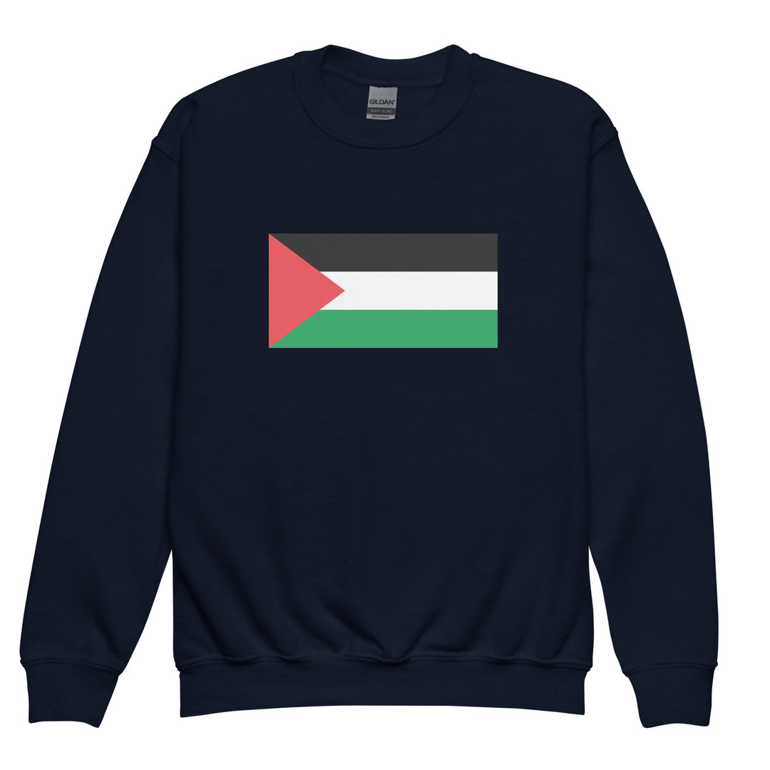 Palestine Flag - Youth Crewneck Sweatshirt, Navy