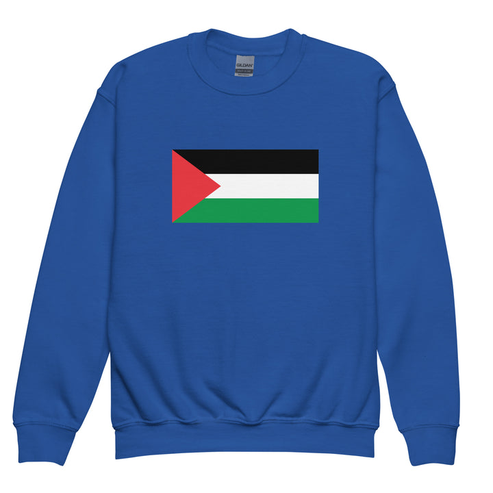 Palestine Flag - Youth Crewneck Sweatshirt, Royal