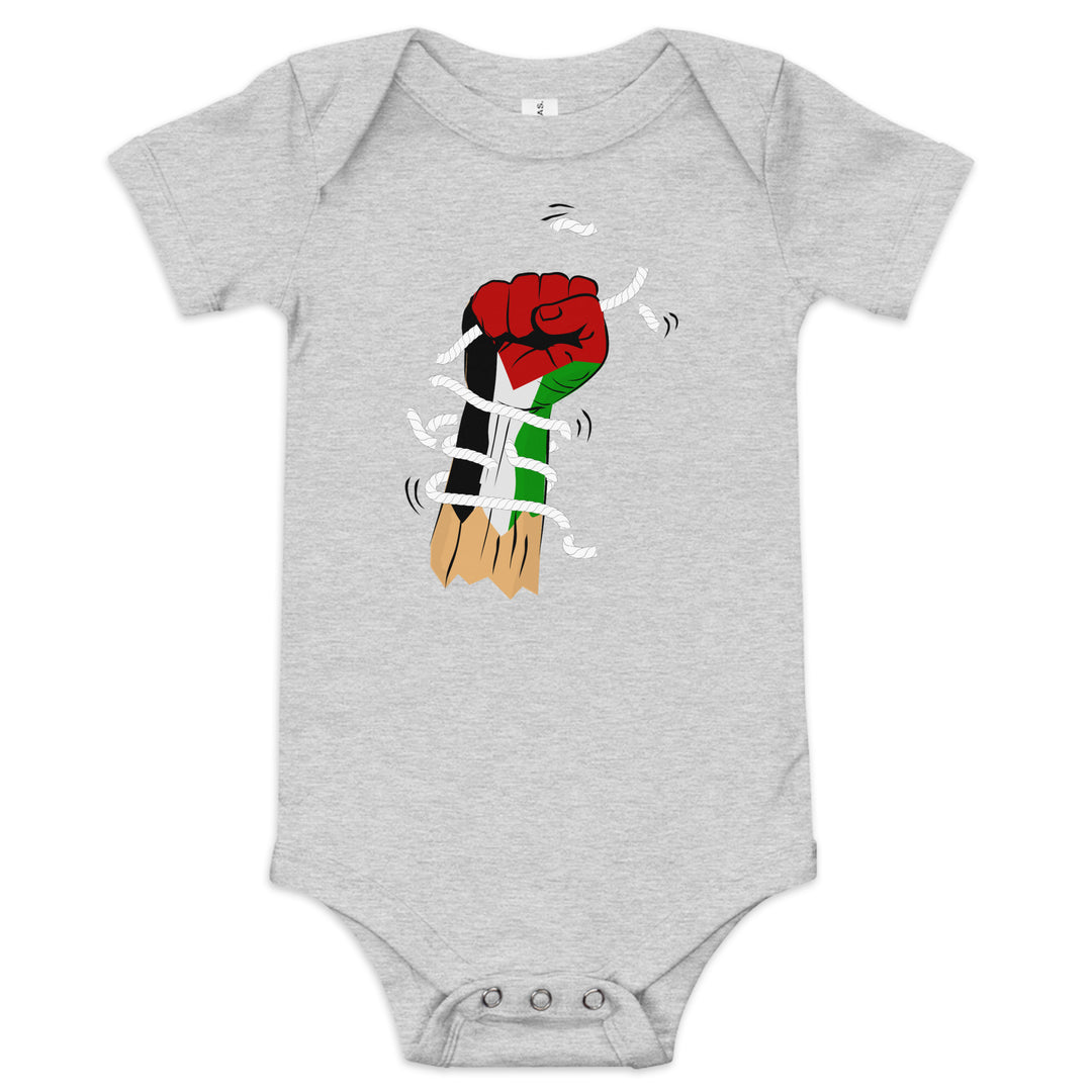 Palestine Hand - Baby Short Sleeve One Piece, Heather