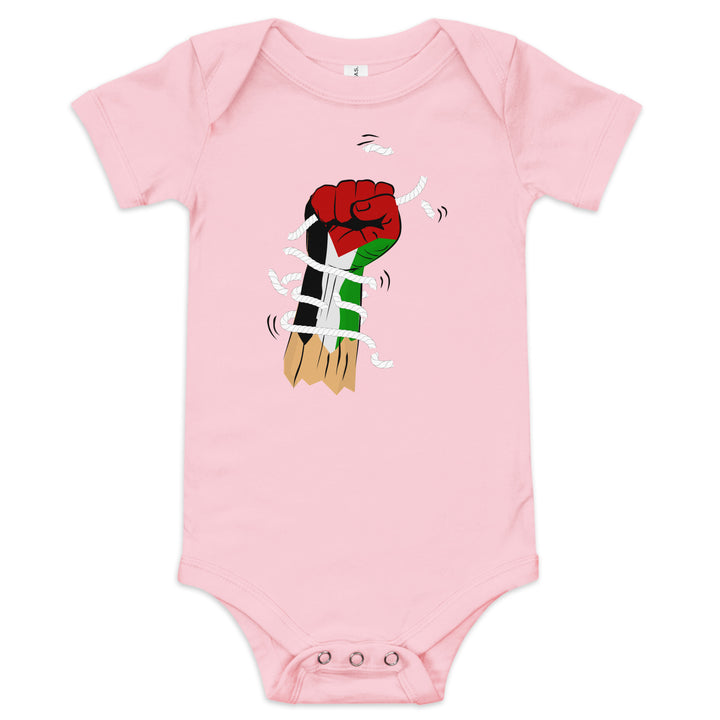 Palestine Hand - Baby Short Sleeve One Piece, Pink