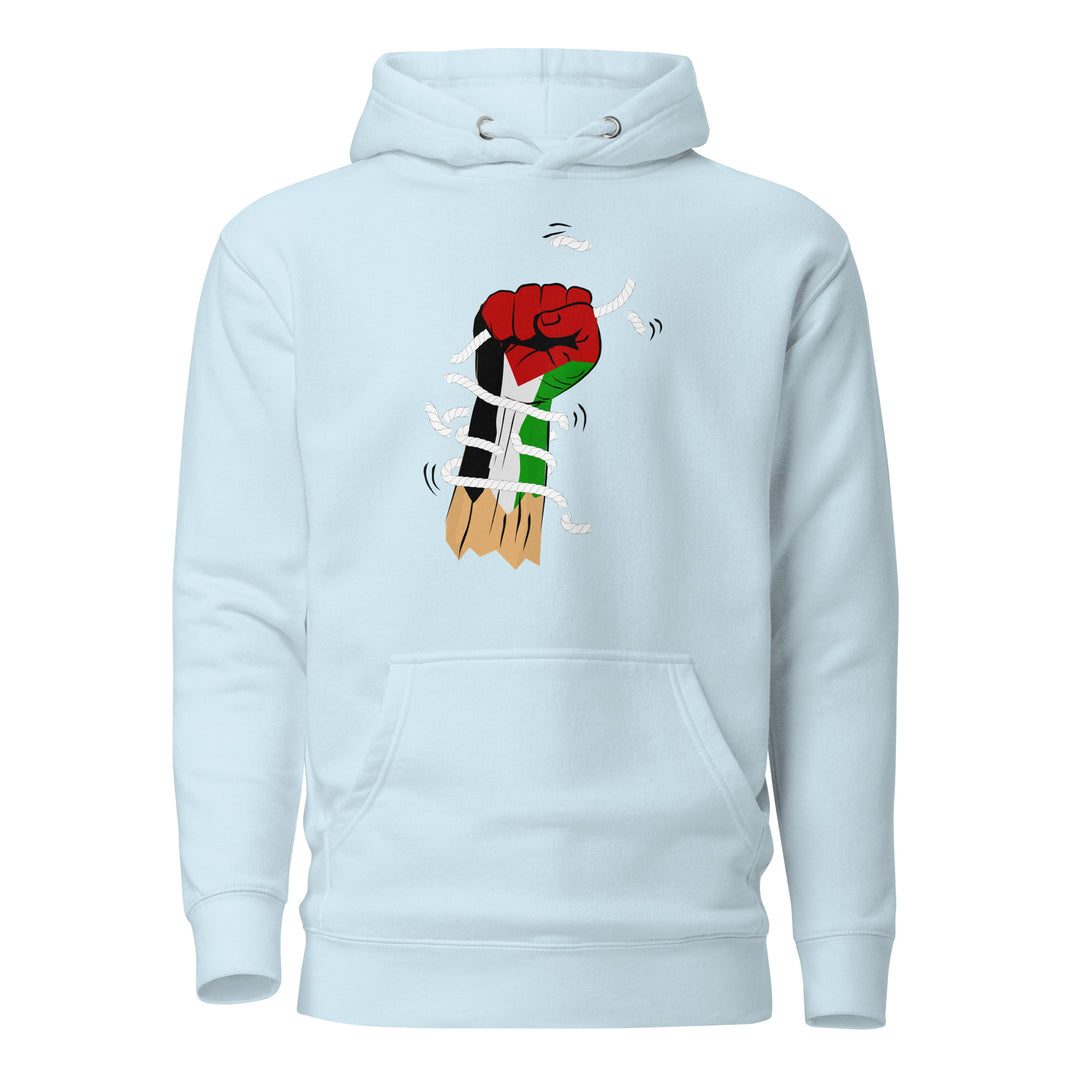 Palestine Hand - Men’s Hoodie, Sky Blue