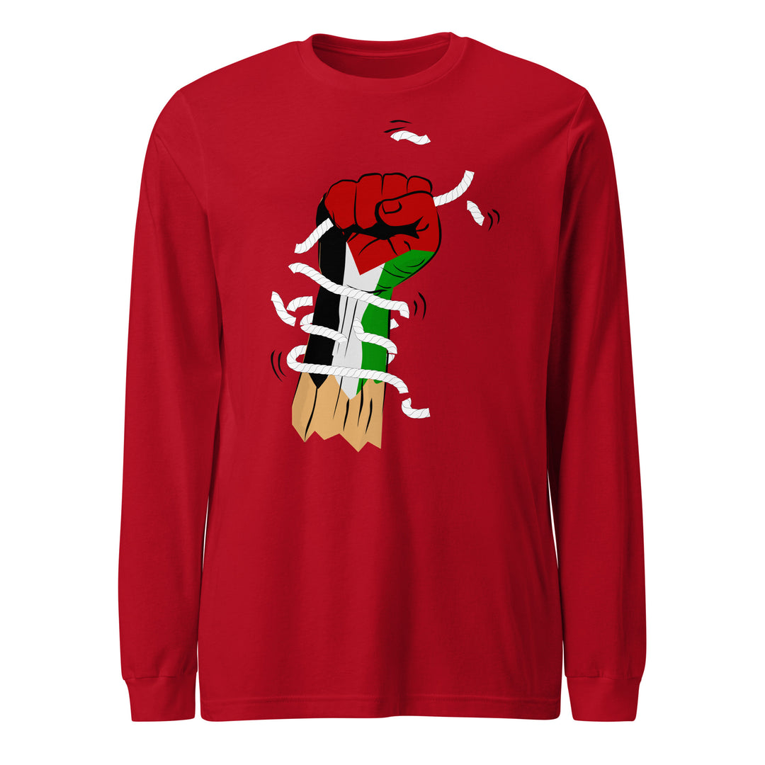 Palestine Hand - Men’s Long Sleeve Shirt, Red