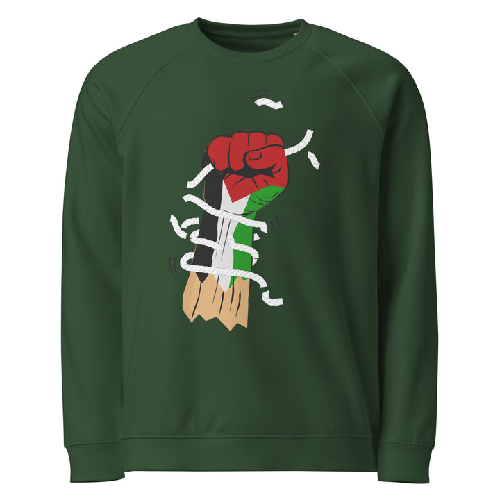 Palestine Hand - Men’s Organic Raglan Sweatshirt, Green