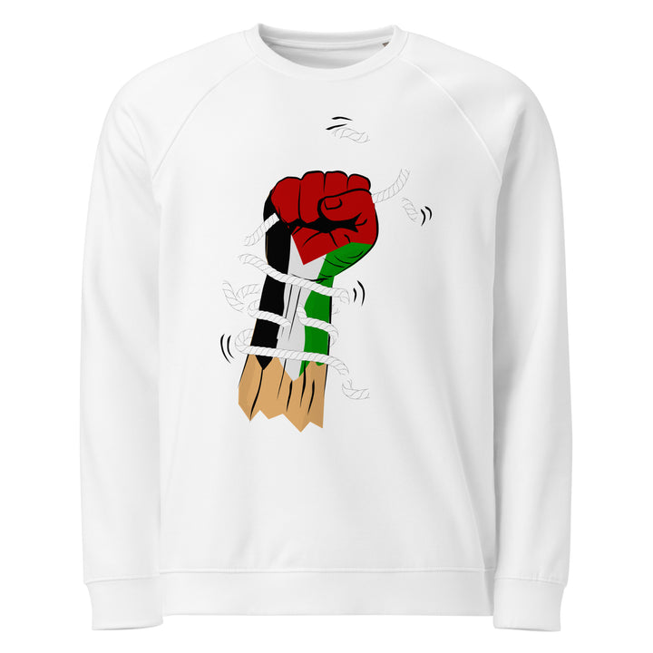 Palestine Hand - Men’s Organic Raglan Sweatshirt, White