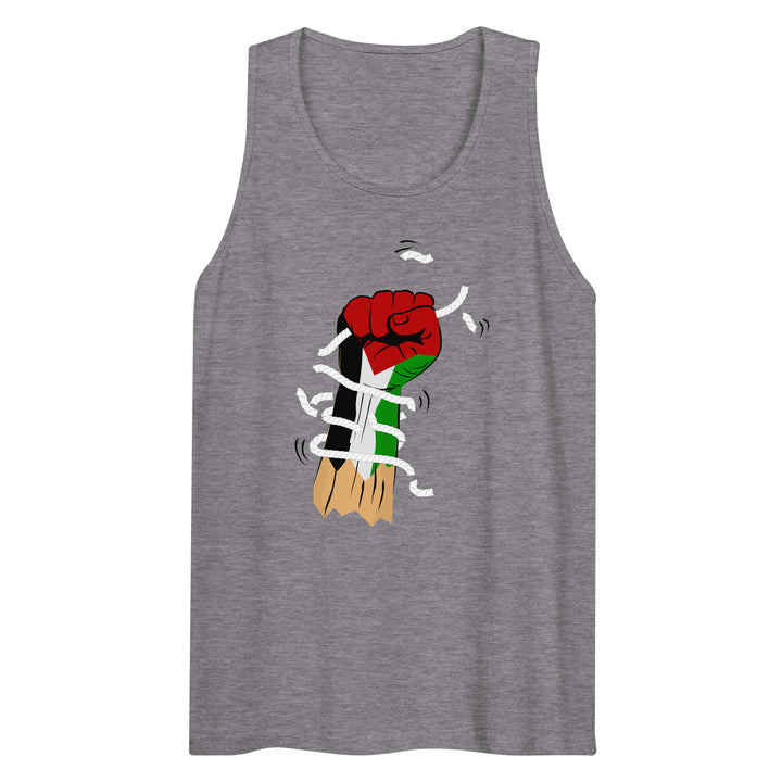Palestine Hand - Men’s Premium Tank Top, Mens Premium Tank Top Athletic Heather