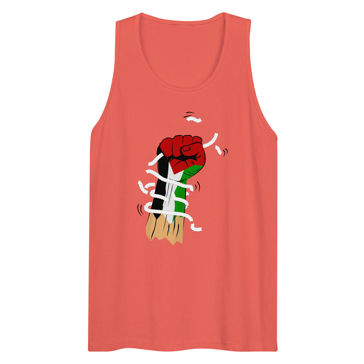 Palestine Hand - Men’s Premium Tank Top, Mens Premium Tank Top Coral
