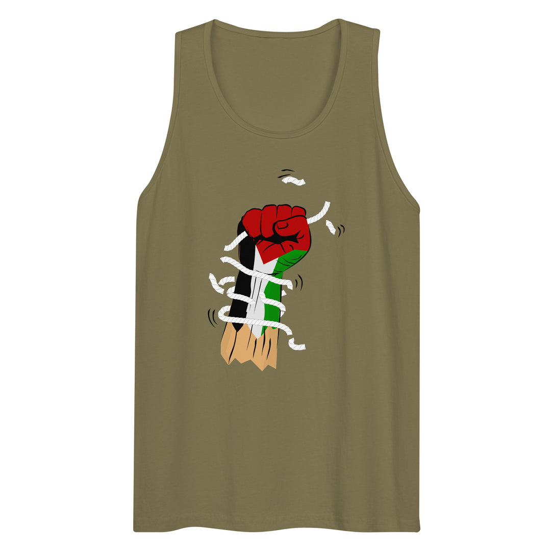 Palestine Hand - Men’s Premium Tank Top, Mens Premium Tank Top Military Green