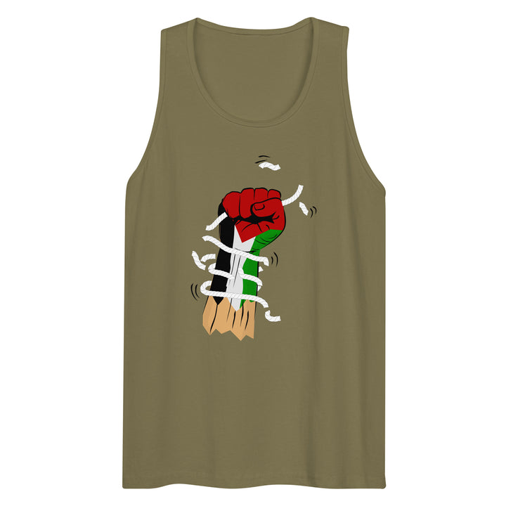 Palestine Hand - Men’s Premium Tank Top, Mens Premium Tank Top Military Green