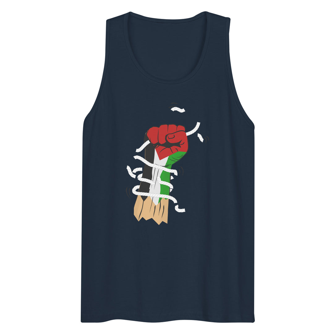 Palestine Hand - Men’s Premium Tank Top, Mens Premium Tank Top Navy