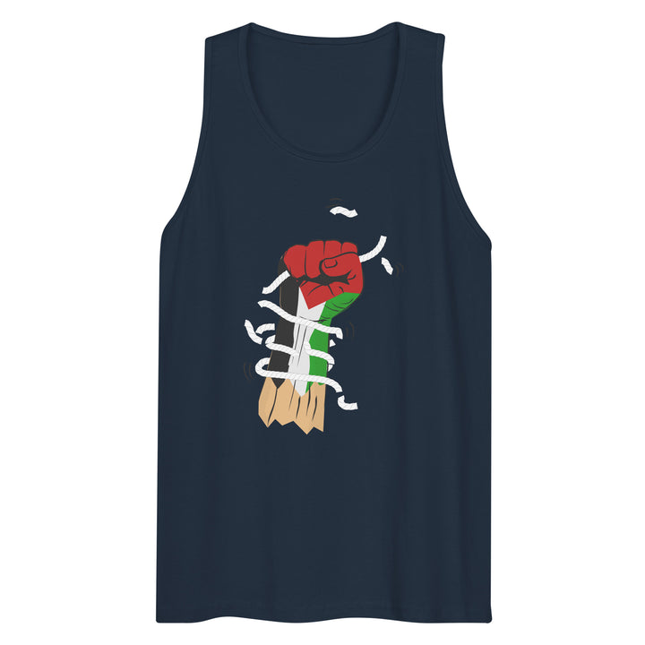 Palestine Hand - Men’s Premium Tank Top, Mens Premium Tank Top Navy