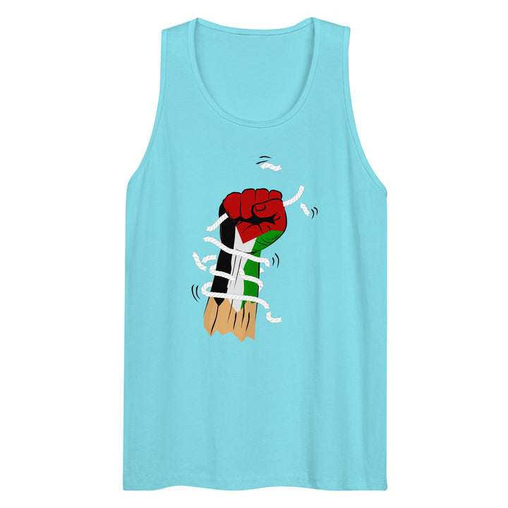 Palestine Hand - Men’s Premium Tank Top, Mens Premium Tank Top Pacific Blue