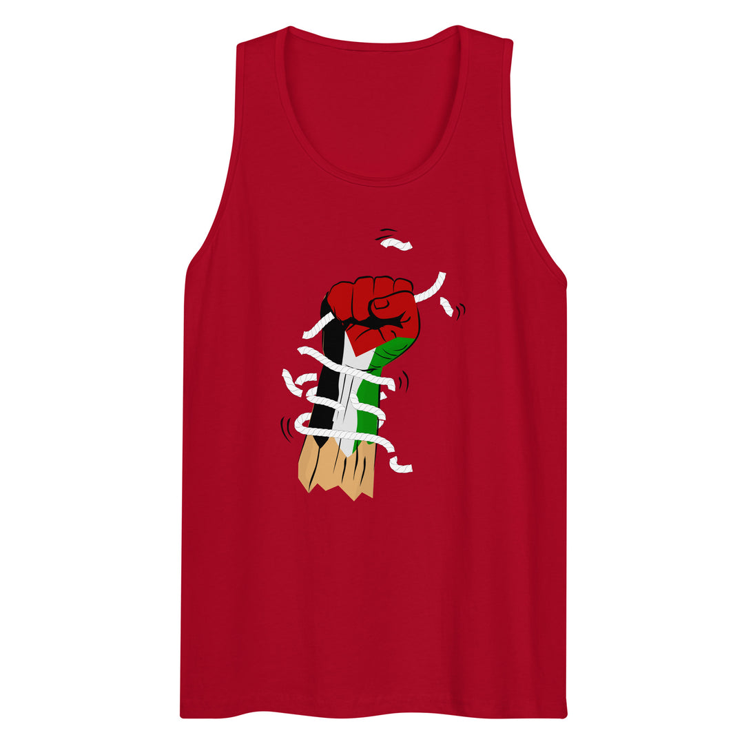 Palestine Hand - Men’s Premium Tank Top, Mens Premium Tank Top Red