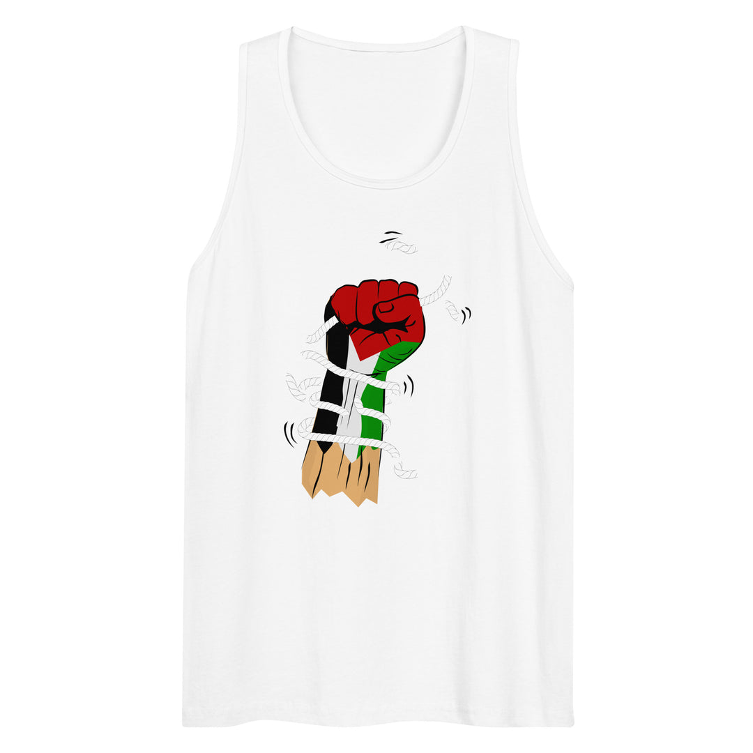 Palestine Hand - Men’s Premium Tank Top, Mens Premium Tank Top White
