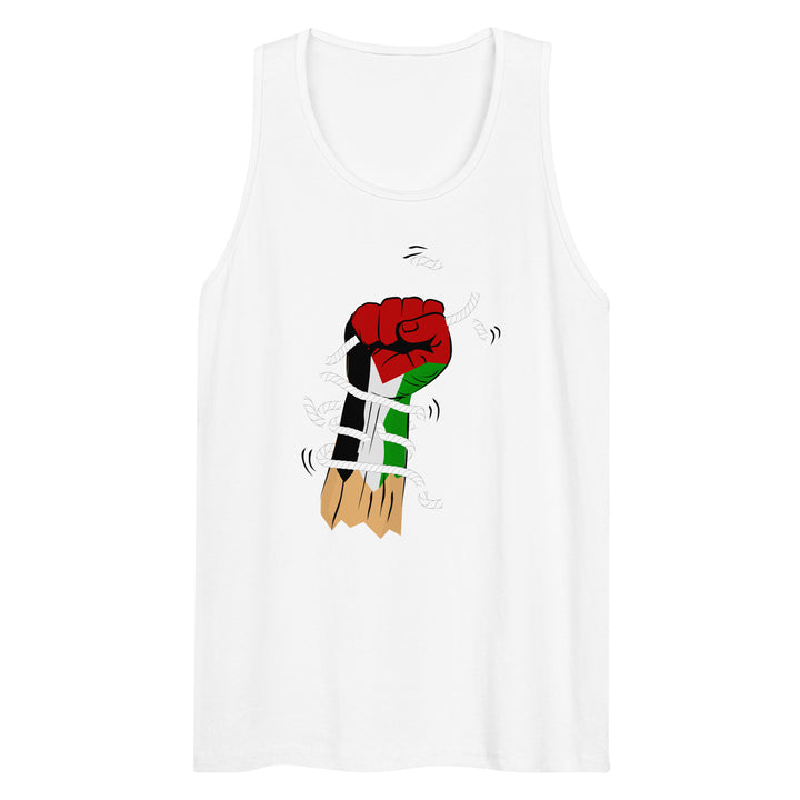Palestine Hand - Men’s Premium Tank Top, Mens Premium Tank Top White
