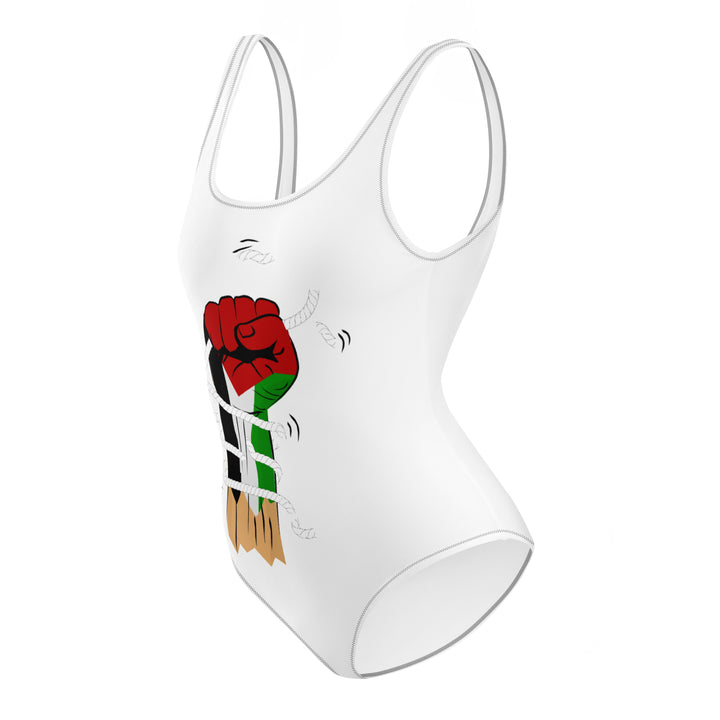 Palestine Hand - One-Piece Swimsuit, Swimsuit White
