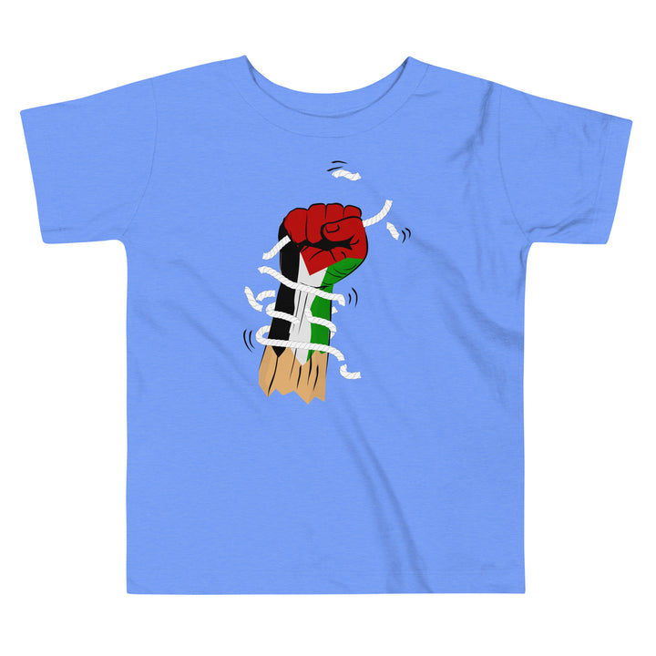 Palestine Hand - Toddler Short Sleeve Tee, Heather Columbia Blue