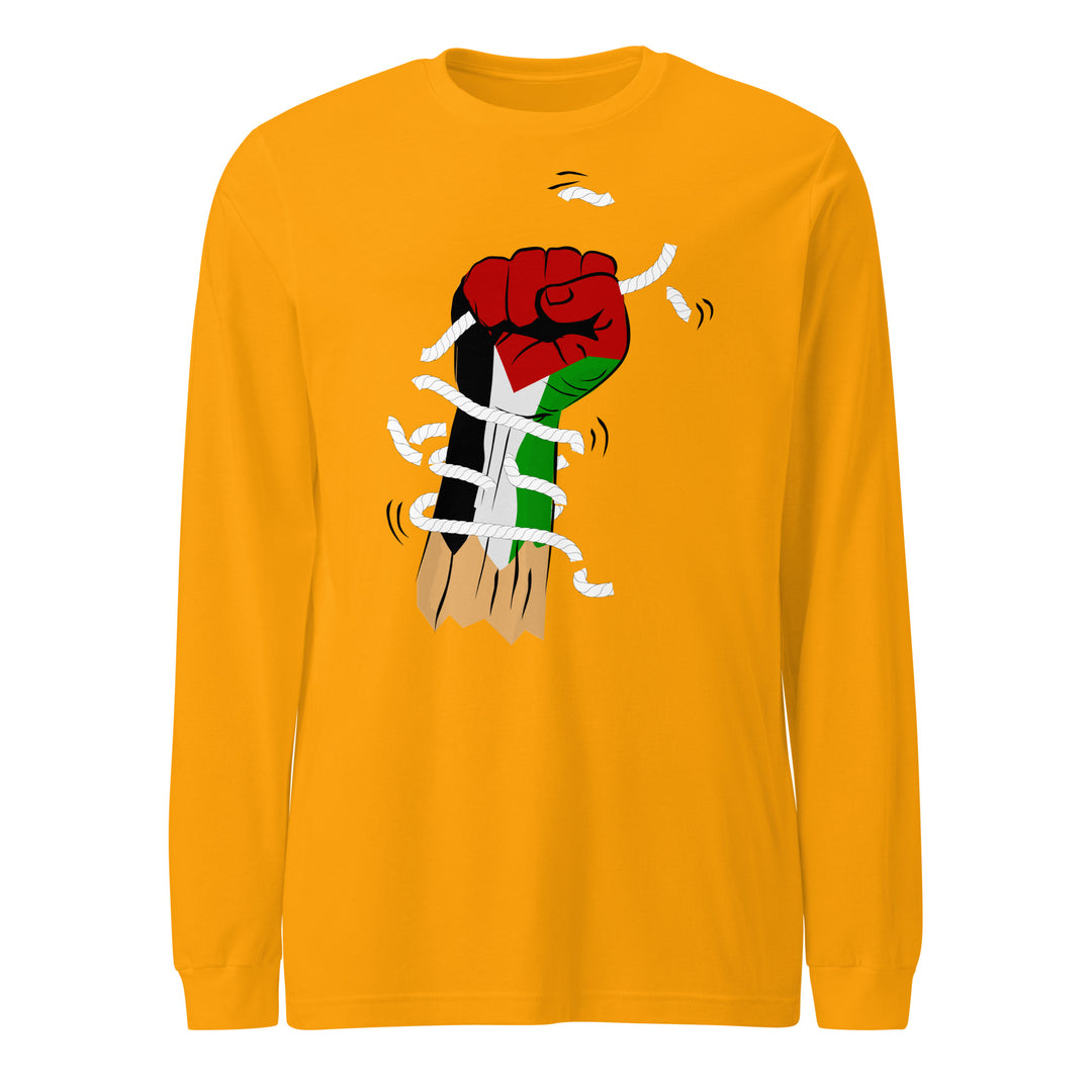 Palestine Hand - Women’s Long Sleeve Tee, Gold