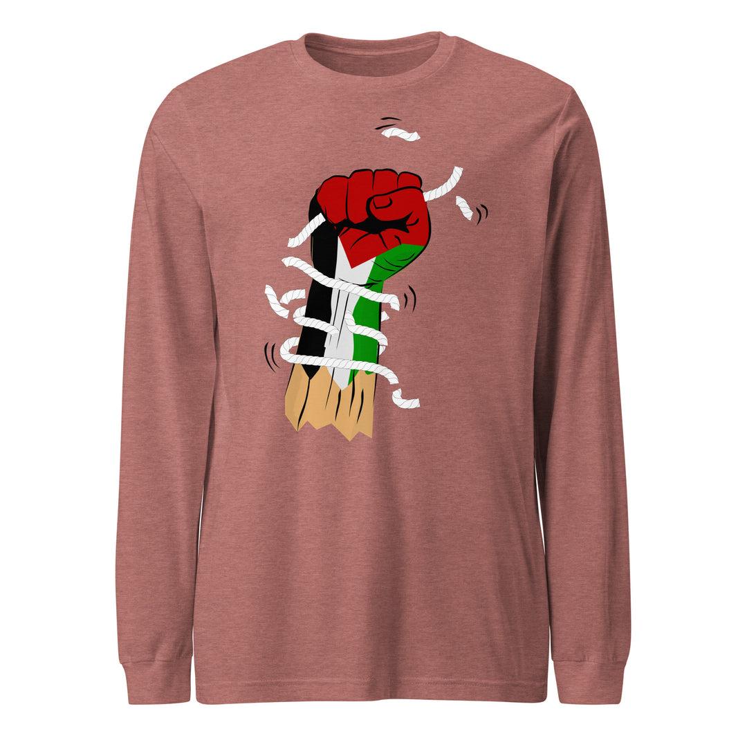 Palestine Hand - Women’s Long Sleeve Tee, Heather Mauve